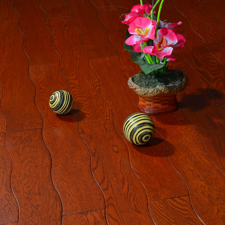 Curved Wood Flooring - Coffee Color Oak Engineered Curved Wood Flooring